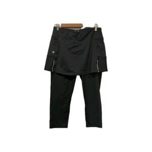 Athleta Womens Be Free 2 in 1 Skirt Crop Legging Size M Black Athletic Reflect